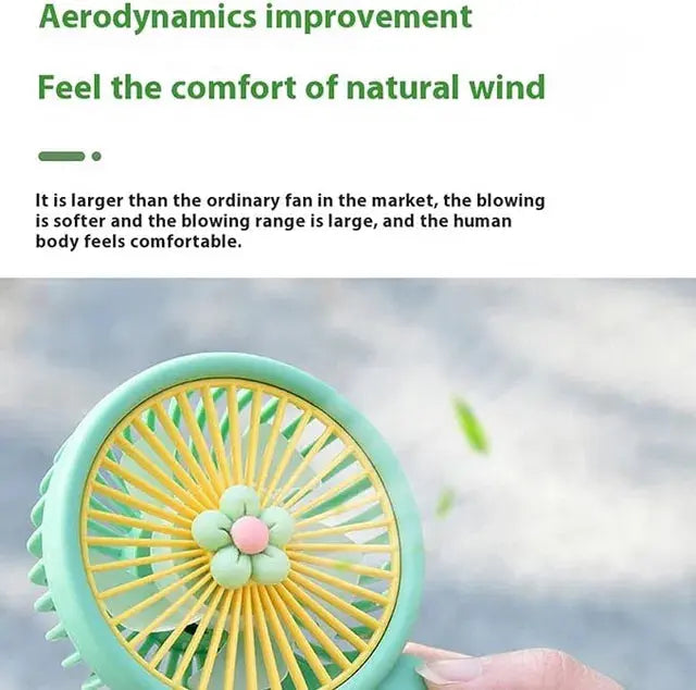 Portable Handheld Fan - Ultra Quiet Little Flower Handheld Fan | Battery Operated Fan, Handheld Fan for Outdoor Travel Commute 4485