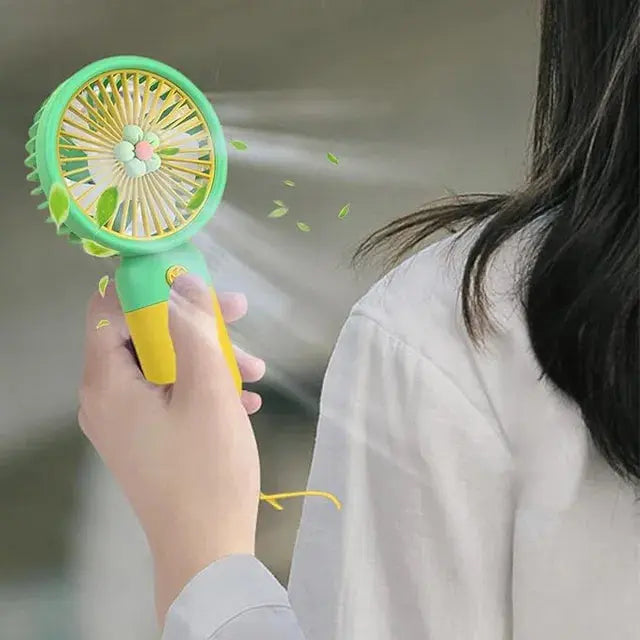 Portable Handheld Fan - Ultra Quiet Little Flower Handheld Fan | Battery Operated Fan, Handheld Fan for Outdoor Travel Commute 4485
